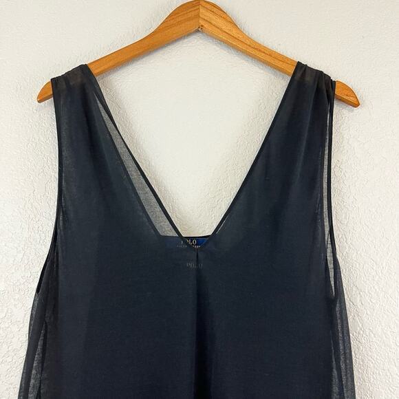 Polo Ralph Lauren Dress Womens XL Black Whimsigoth Sheer Fairygrunge Elegant - Picture 2 of 11